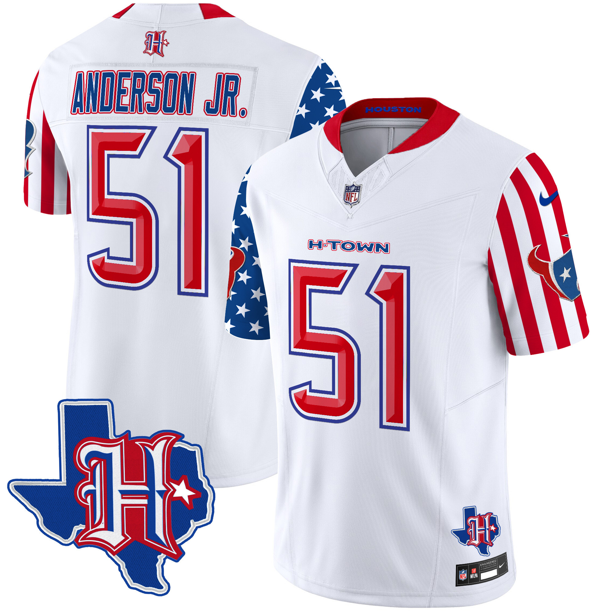 Men's Will Anderson Jr. Houston Texans American Style Vapor Limited White Jersey - All Stitched