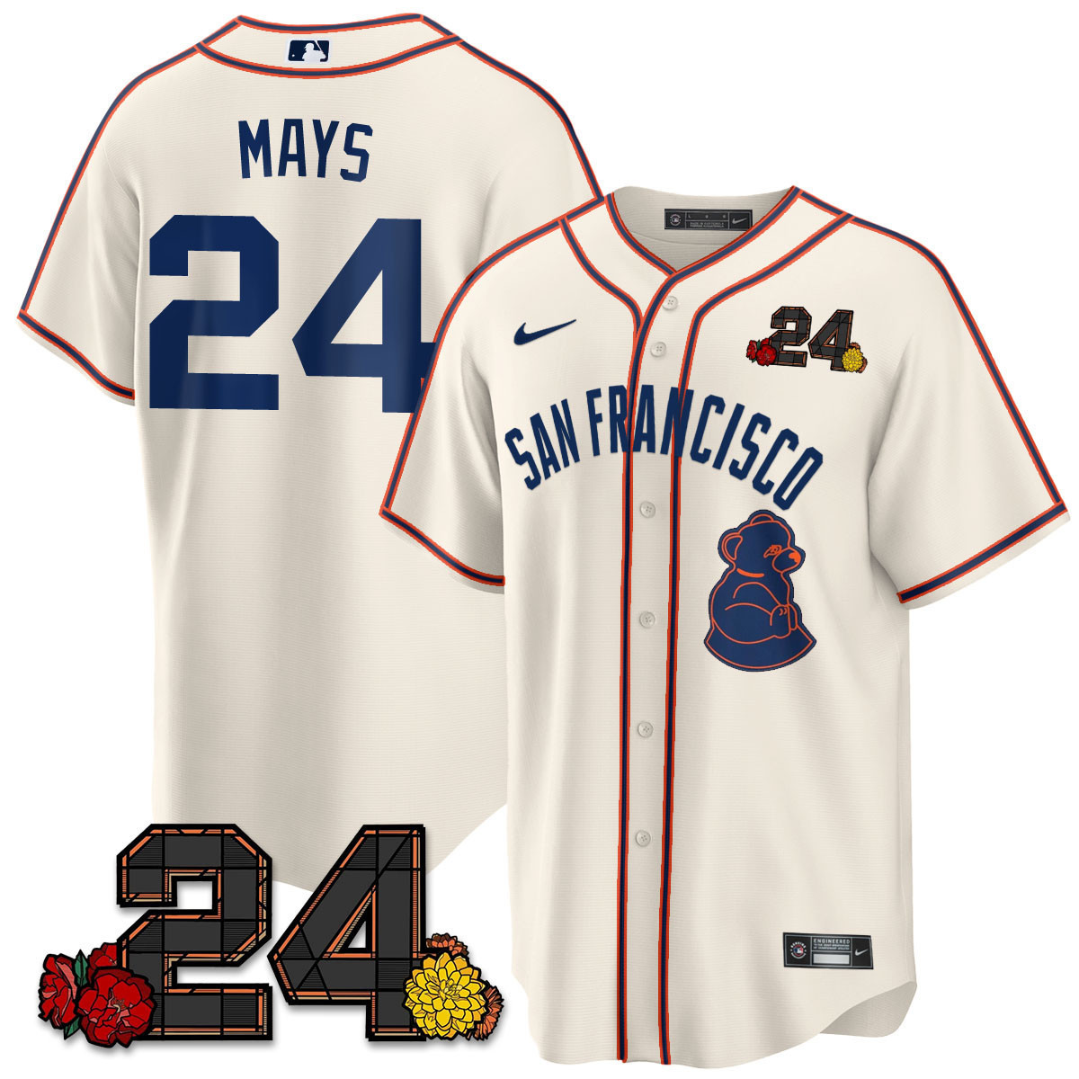 Men's Willie Mays San Francisco Giants 2024 Willie Mays Patch Vapor Premier Limited Cream Jersey V2 - All Stitched