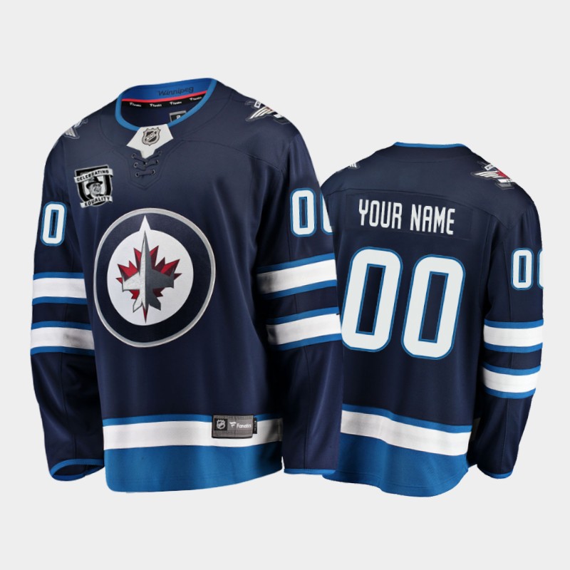 Men's Winnipeg Jets Honor Willie O'Ree Celebrate Equality MLK Jr. Day Navy Jersey
