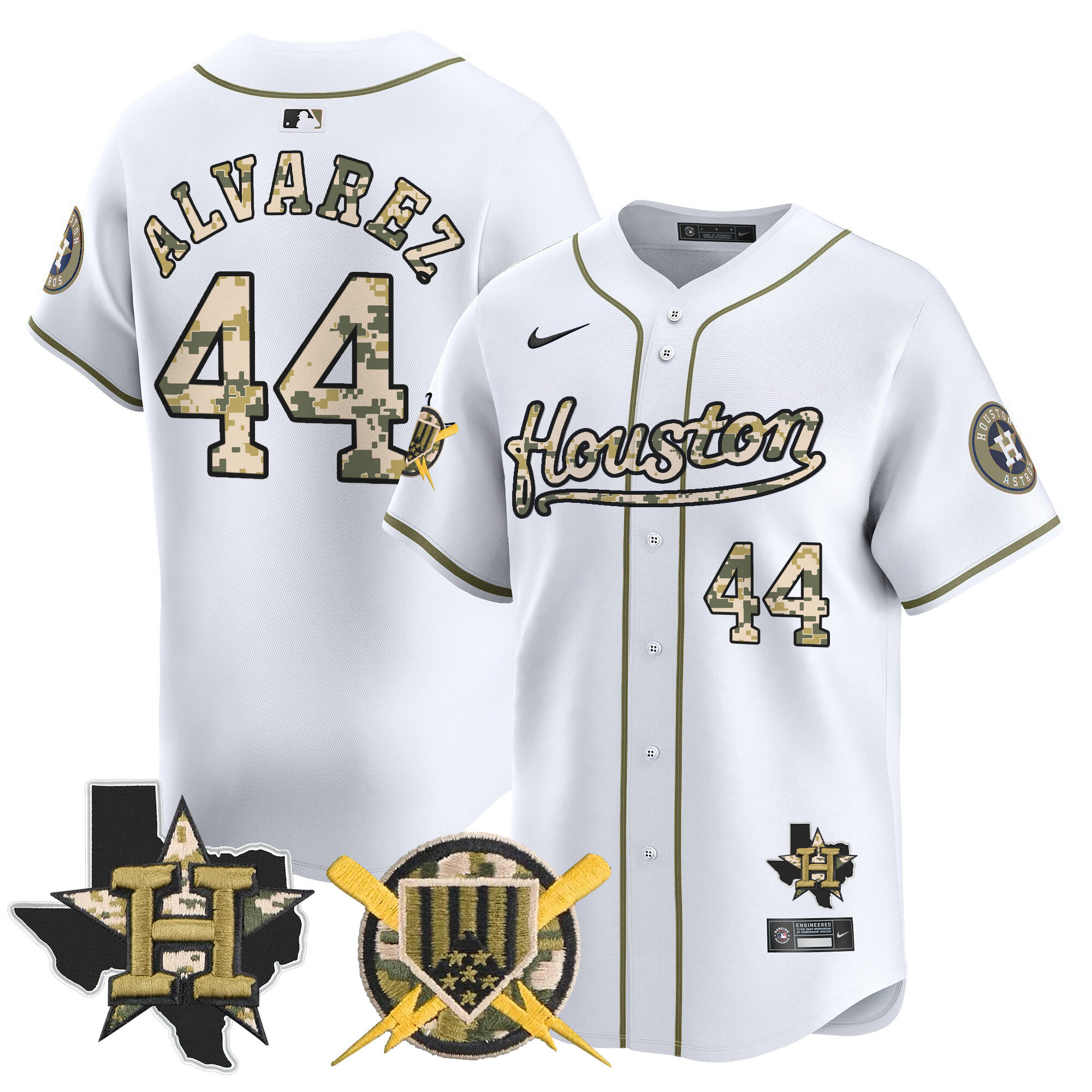 Men's Yordan ¡lvarez Houston Astros Armed Forces Day Vapor Premier Limited Home Jersey - All Stitched