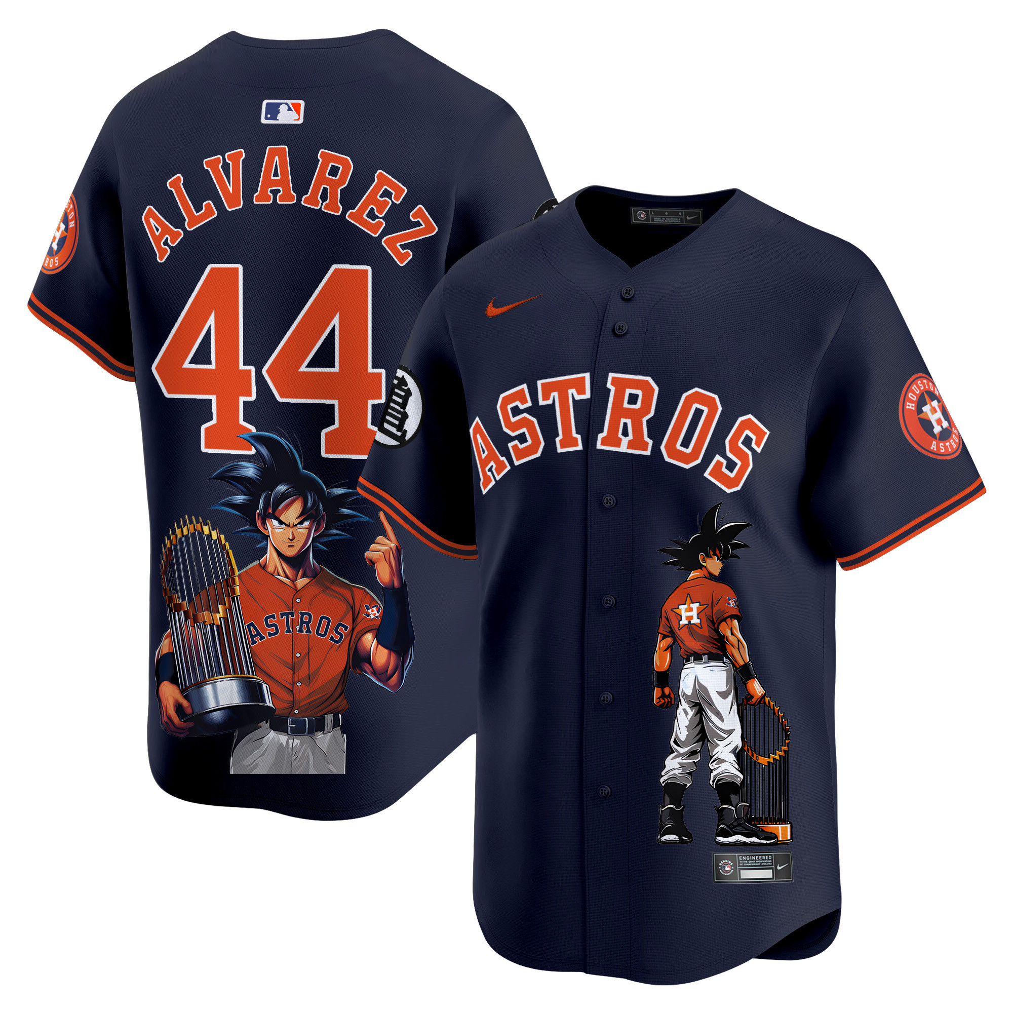 Men's Yordan ¡lvarez Houston Astros Dragon Ball Son Goku Vapor Premier Limited Navy Jersey - Printed