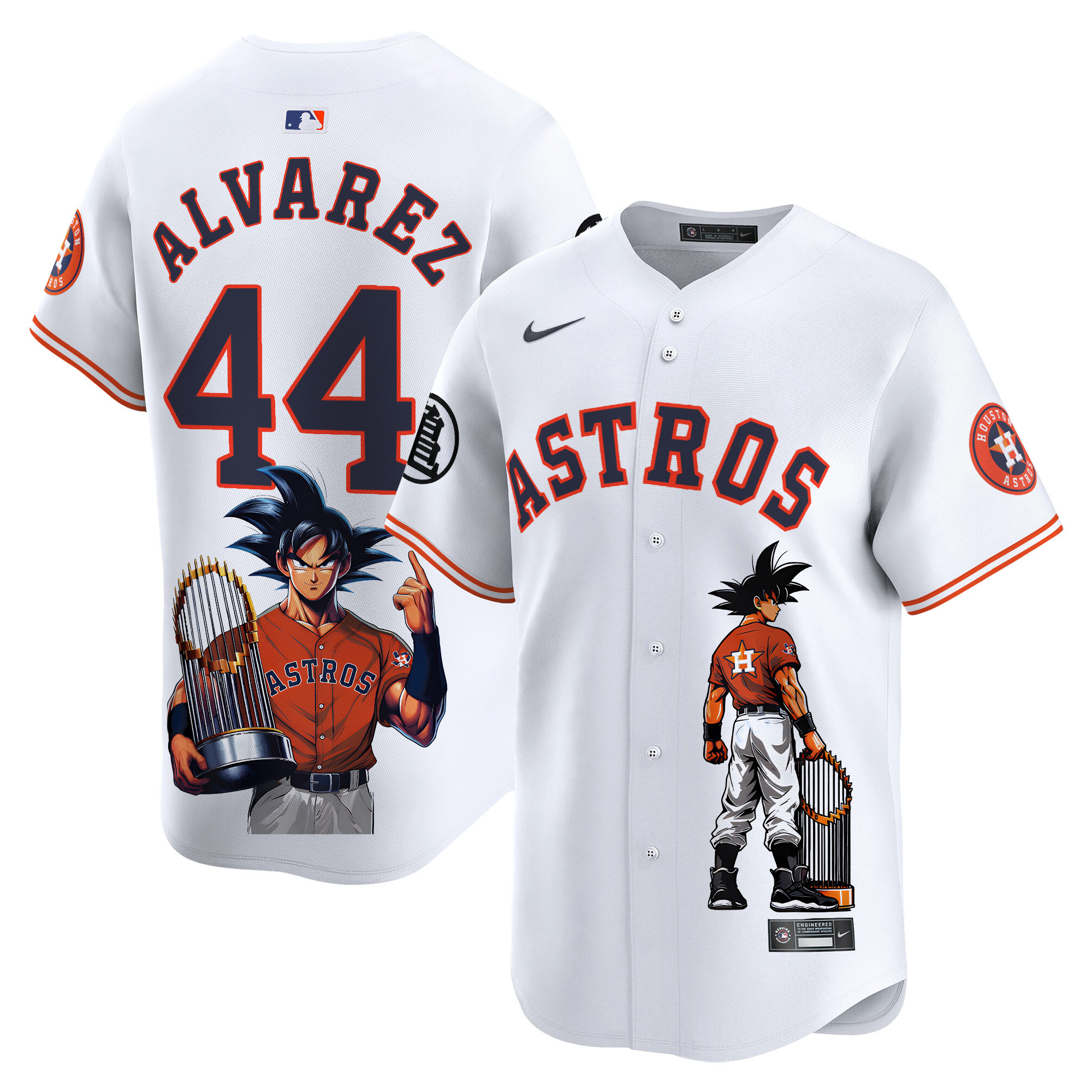 Men's Yordan ¡lvarez Houston Astros Dragon Ball Son Goku Vapor Premier Limited White Jersey - Printed