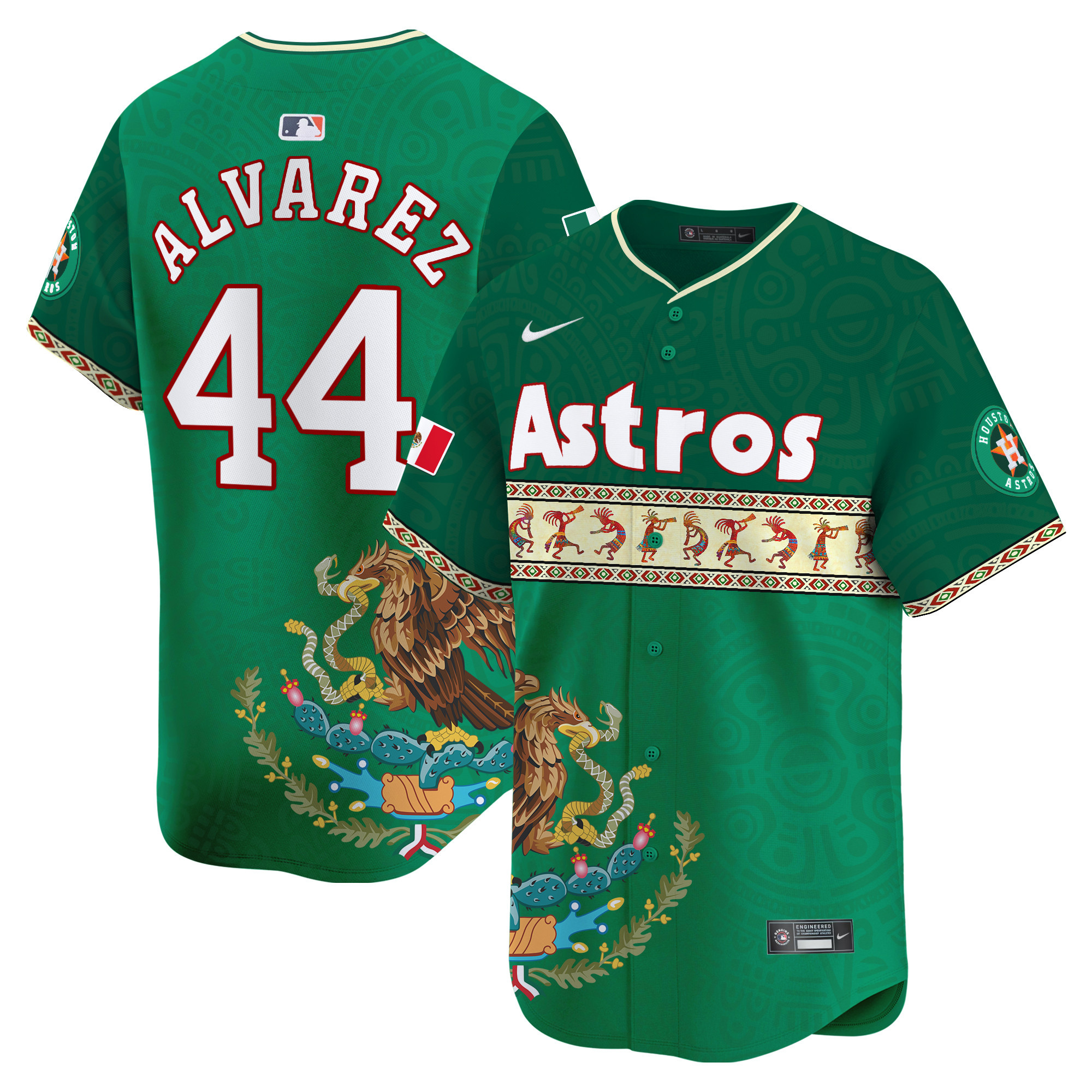 Men's Yordan ¡lvarez Houston Astros Mexico Aztec Vapor Premier Limited Green Jersey V2 - Printed