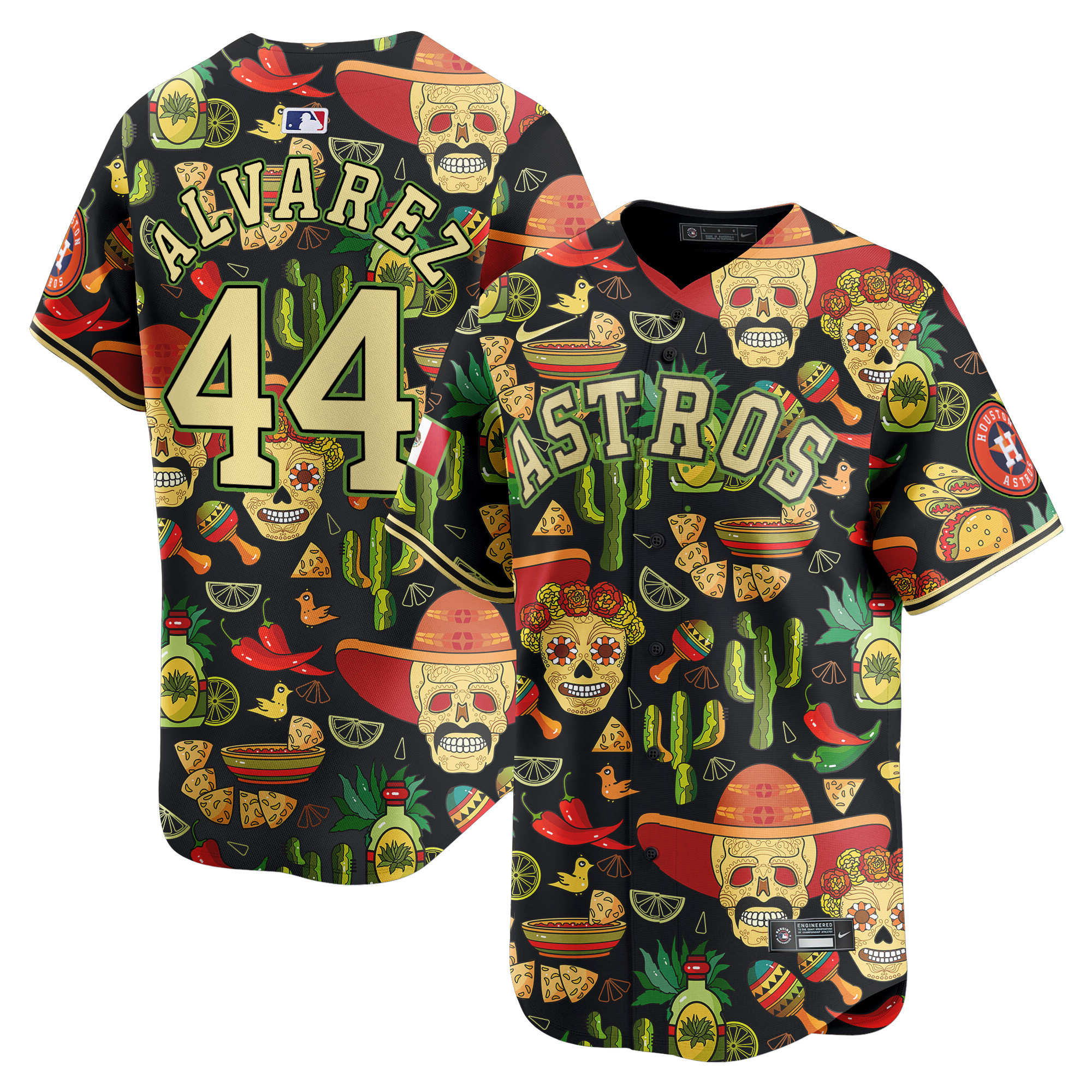 Men's Yordan ¡lvarez Houston Astros Mexico Cinco De Mayo Vapor Premier Limited Black Jersey - Printed