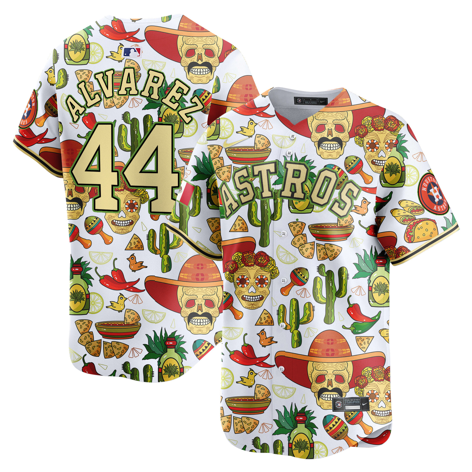 Men's Yordan ¡lvarez Houston Astros Mexico Cinco De Mayo Vapor Premier Limited White Jersey - Printed