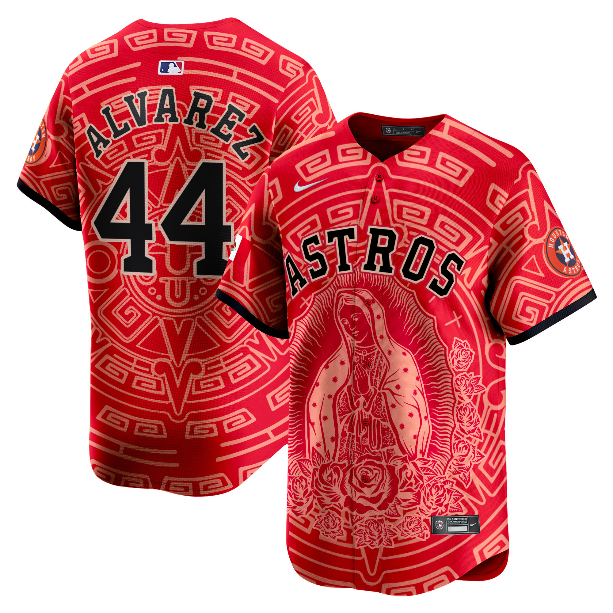 Men's Yordan ¡lvarez Houston Astros Mexico Guadalupe Vapor Premier Limited Red Jersey - Printed