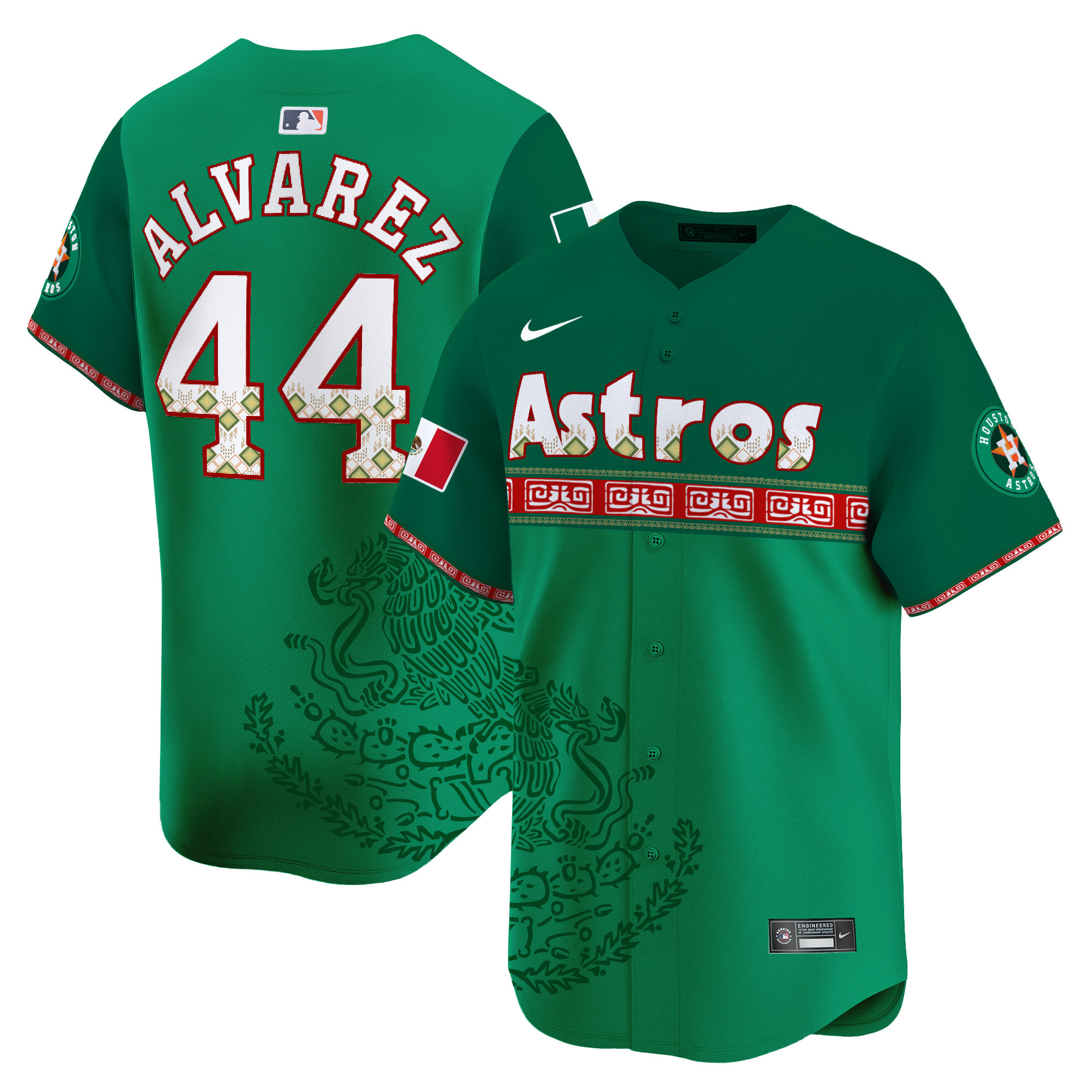 Men's Yordan ¡lvarez Houston Astros Mexico Vapor Premier Limited Green Jersey V5 - Printed