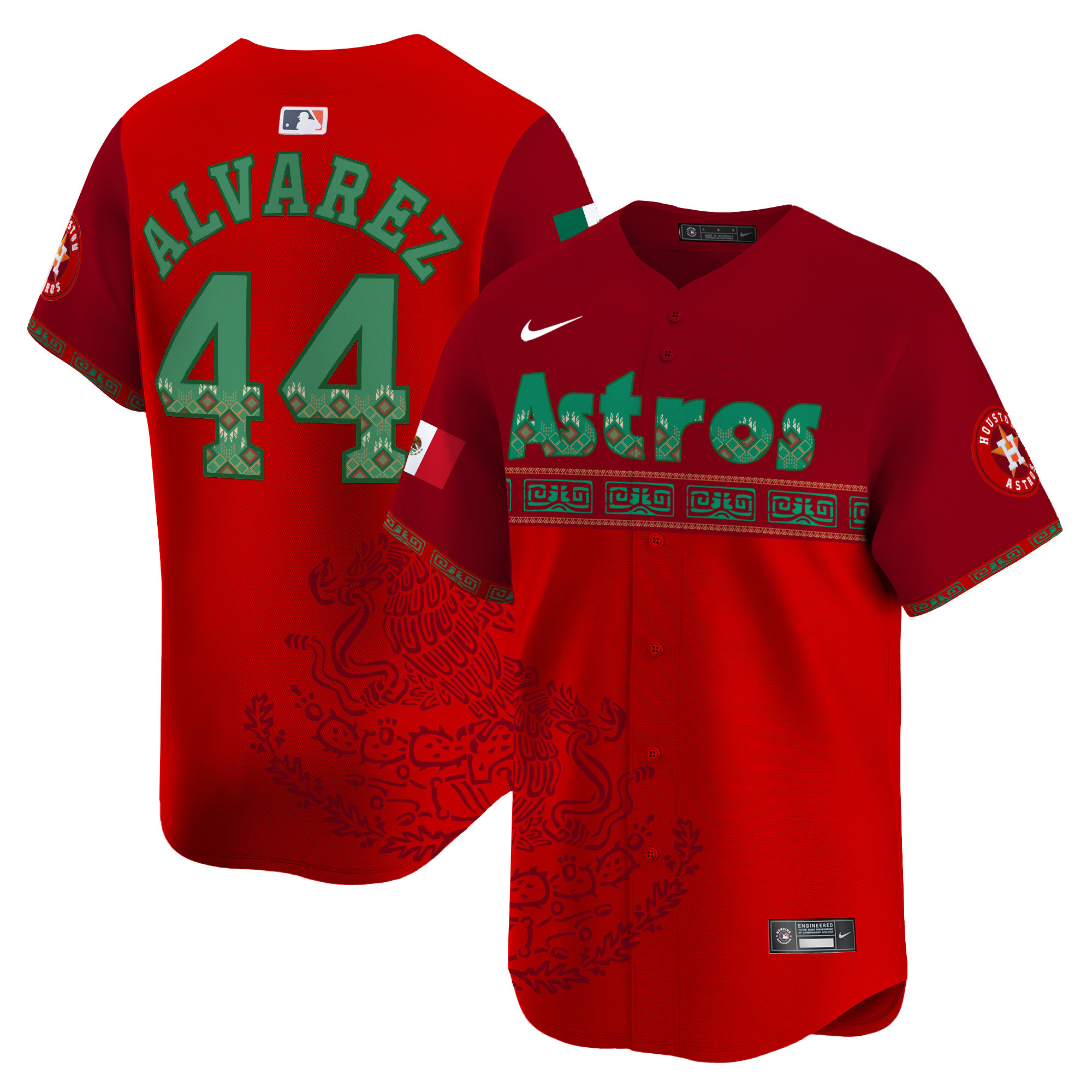 Men's Yordan ¡lvarez Houston Astros Mexico Vapor Premier Limited Red Jersey V5 - Printed