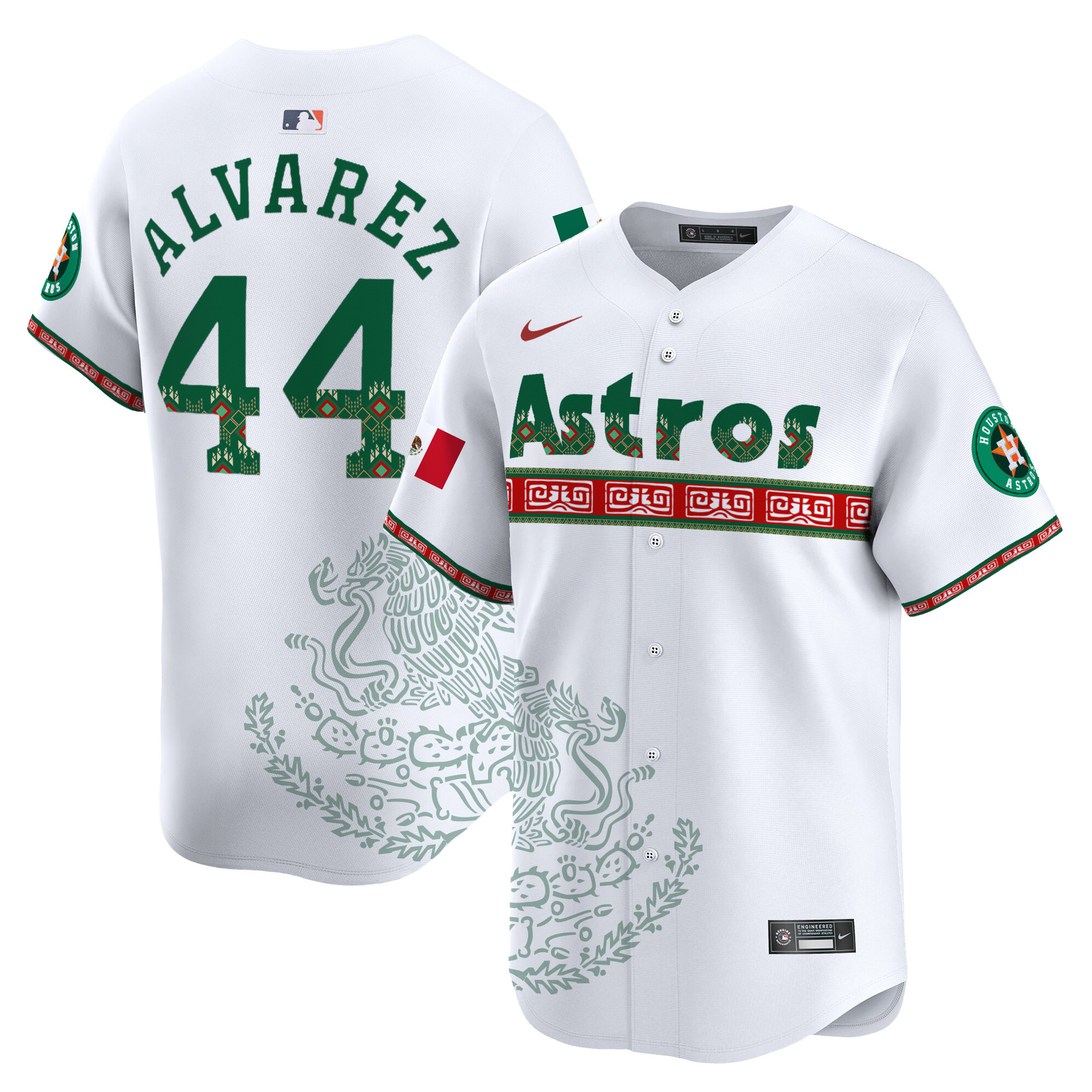 Men's Yordan ¡lvarez Houston Astros Mexico Vapor Premier Limited White Jersey V5 - Printed