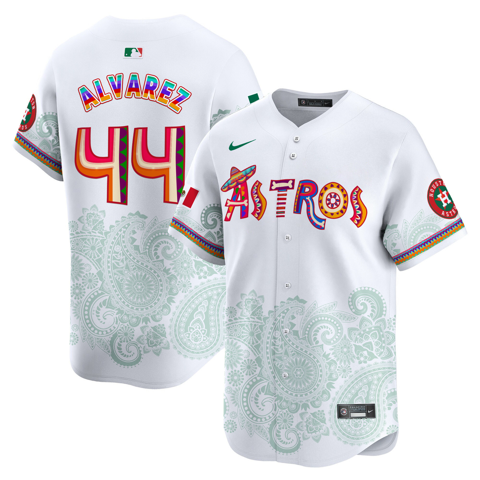 Men's Yordan ¡lvarez Houston Astros Paisley Mexico Vapor Premier Limited White Jersey - Printed