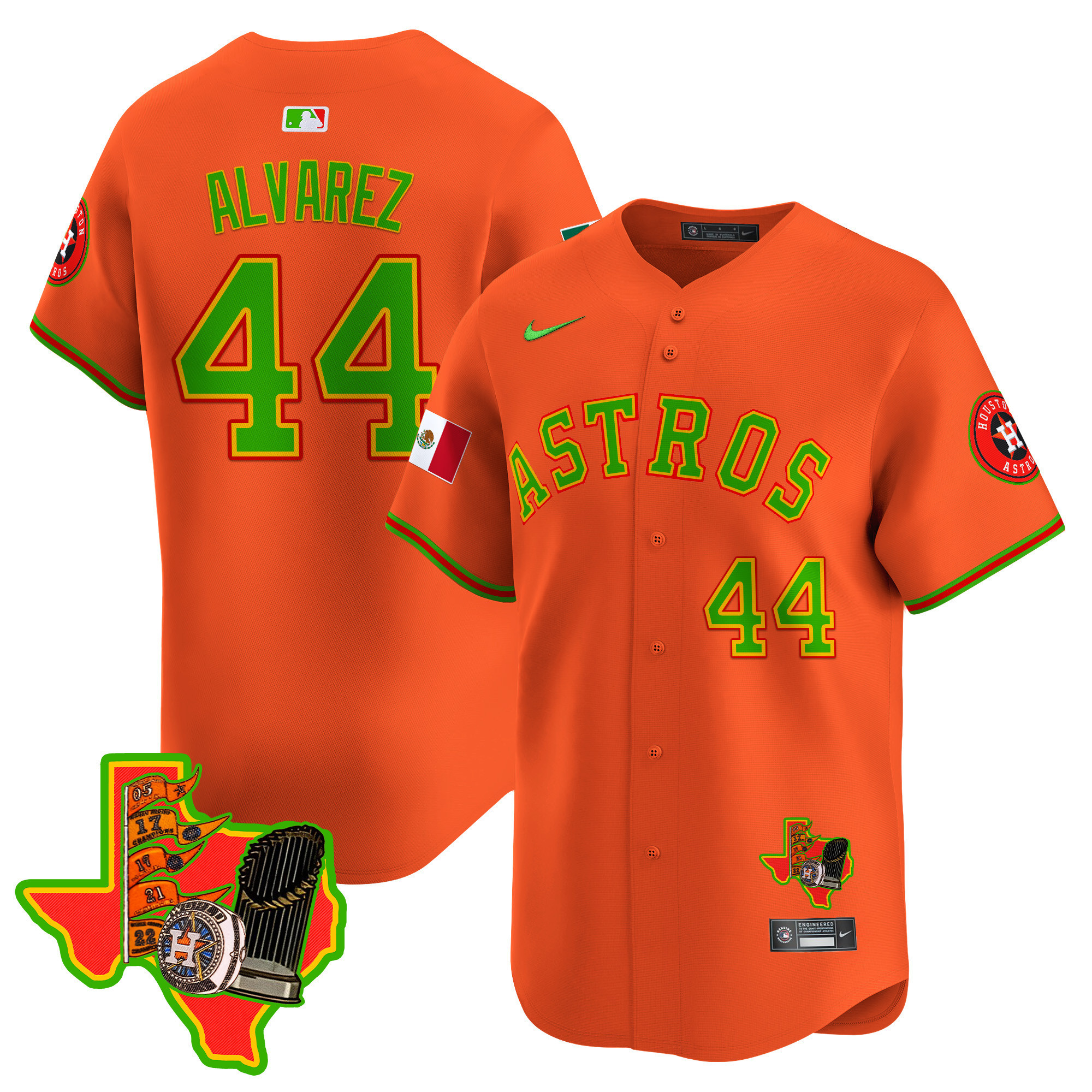 Men's Yordan ¡lvarez Houston Astros The Loteria Vapor Premier Limited Orange Jersey - All Stitched