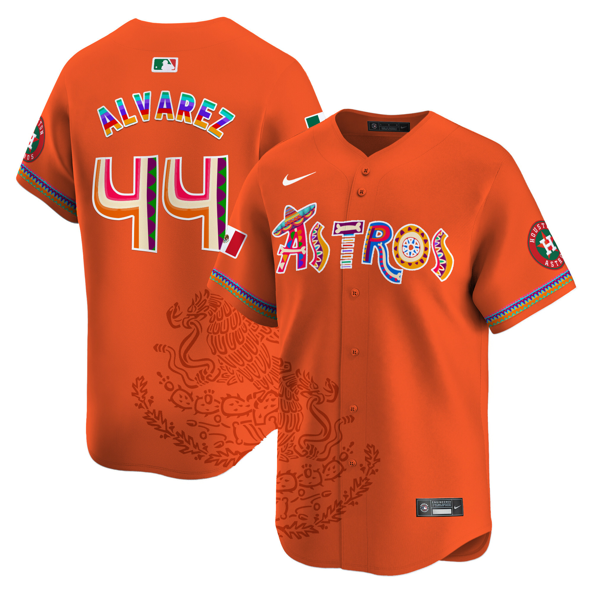 Men's Yordan ¡lvarez Houston Astros Viva Mexico Heritage Vapor Premier Limited Orange Jersey - Printed