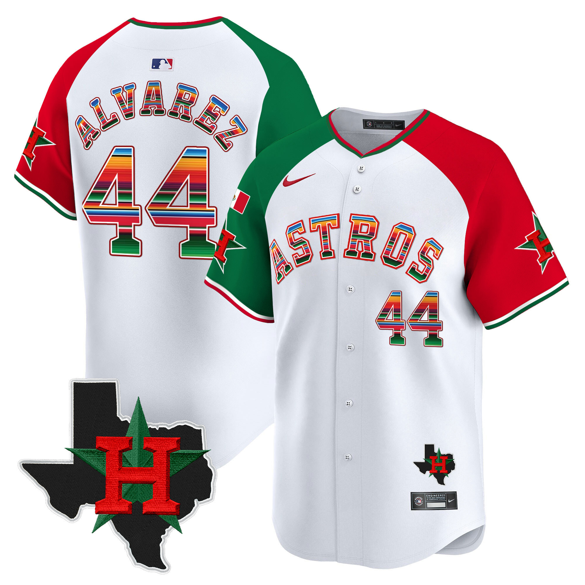 Men's Yordan ¡lvarez Mexico Texas Patch Vapor Premier Limited Alternate Houston Astros Jersey V2 - All Stitched