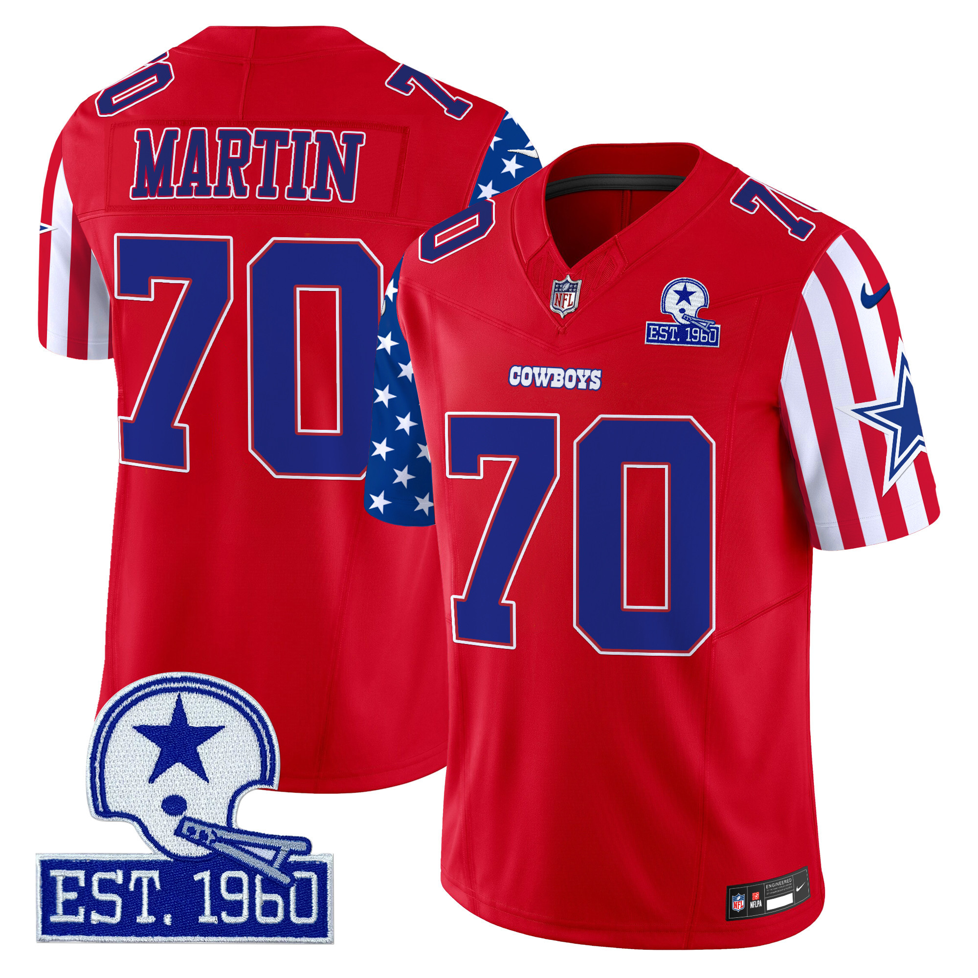 Men's Zack Martin Dallas Cowboys American Style Vapor Limited Red Jersey - All Stitched