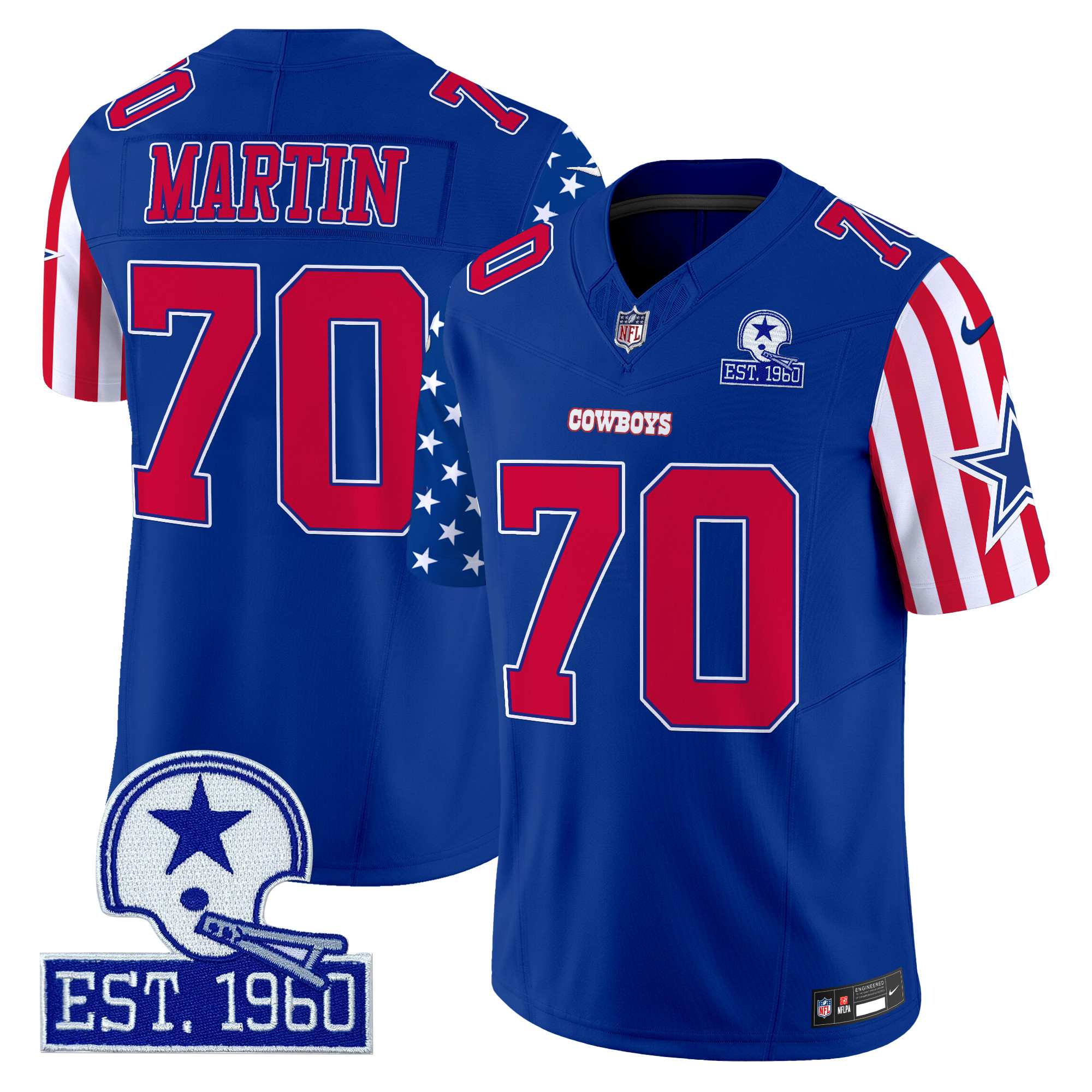 Men's Zack Martin Dallas Cowboys American Style Vapor Limited Royal Jersey - All Stitched