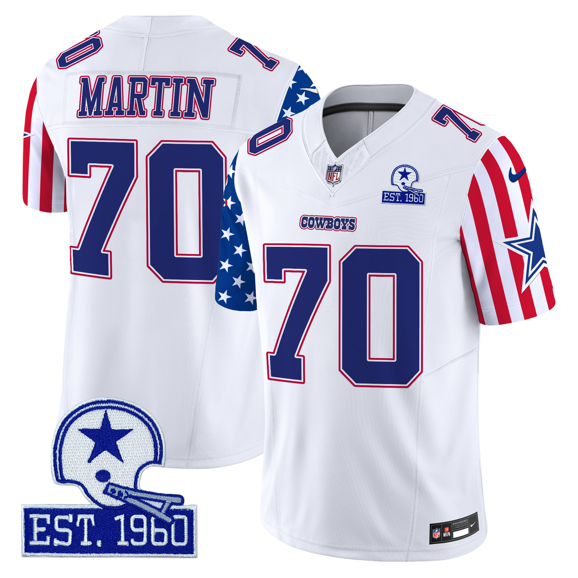 Men's Zack Martin Dallas Cowboys American Style Vapor Limited White Jersey - All Stitched