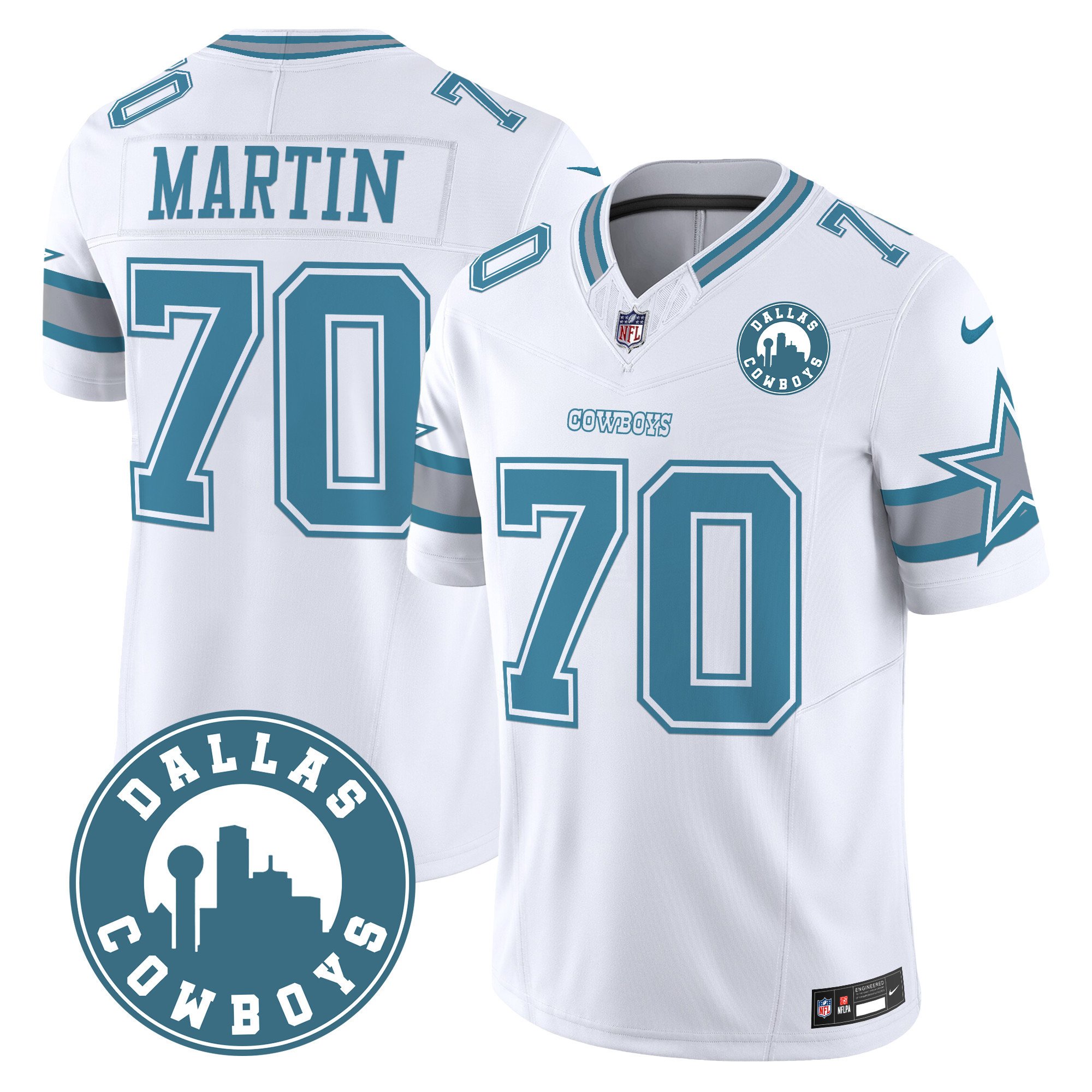 Men's Zack Martin Dallas Cowboys "Dallas City" Patch Vapor Limited Heritage Jersey - All Stitched