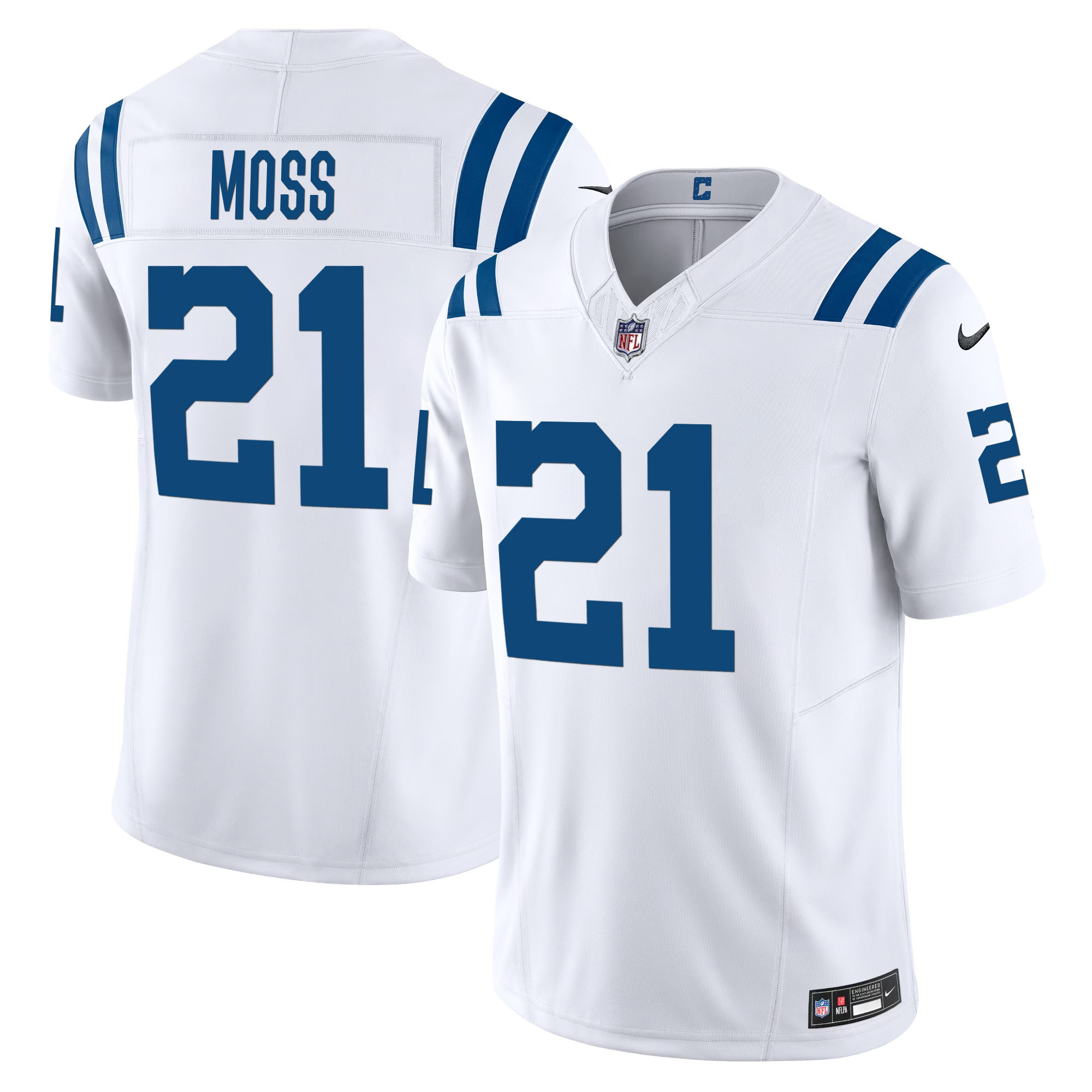 Men's Zack Moss Indianapolis Colts Vapor Limited White Jersey - All Stitched