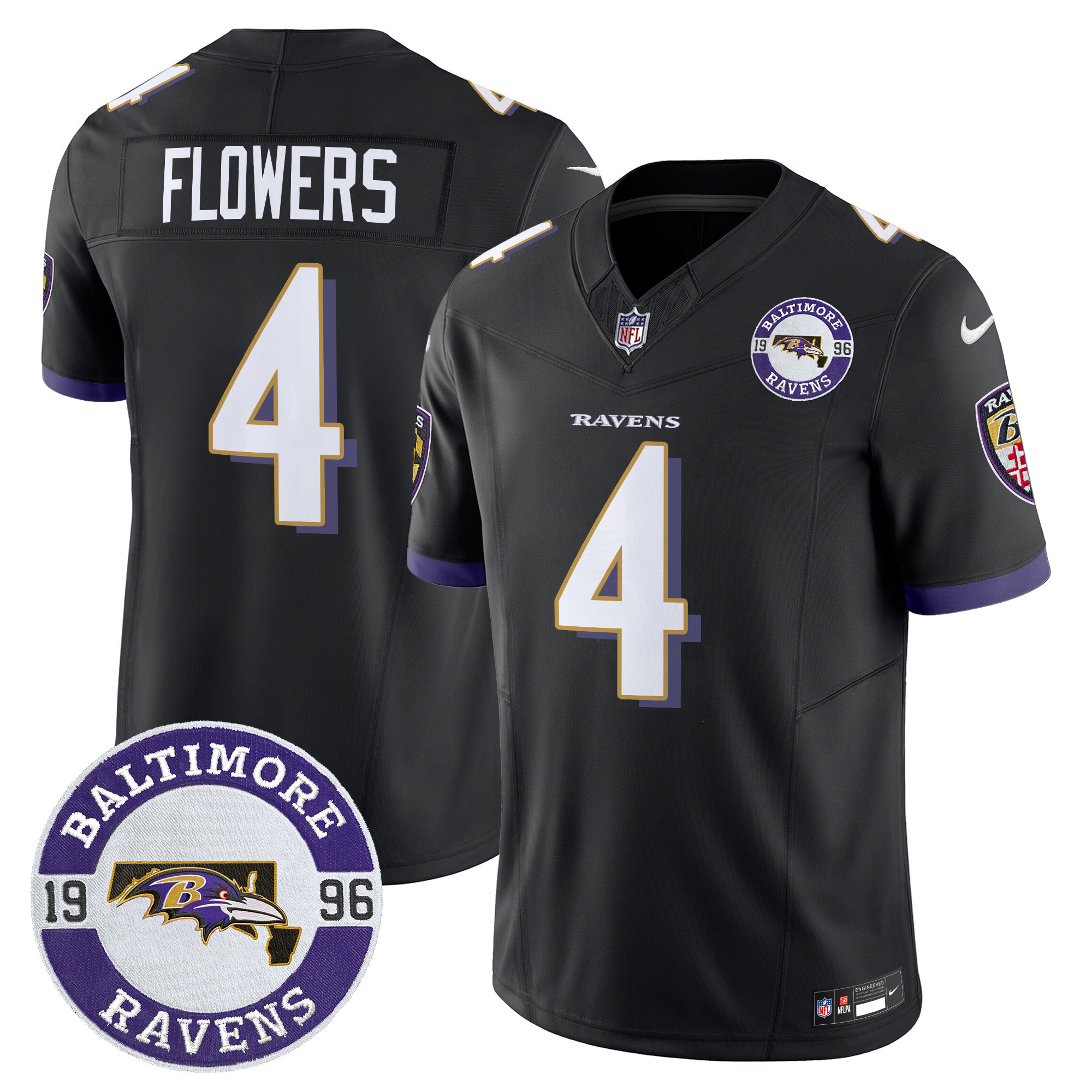Men's Zay Flowers Baltimore Ravens 2024 Vapor Limited Black Jersey - All Stitched