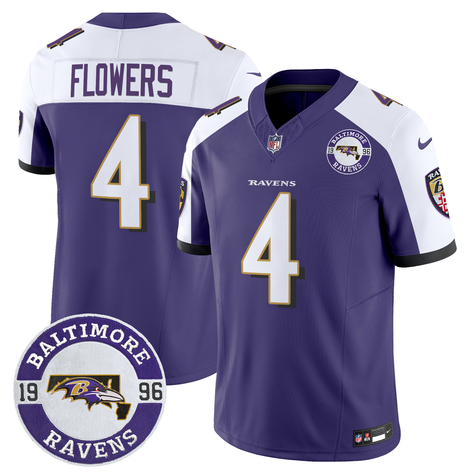 Men's Zay Flowers Baltimore Ravens 2024 Vapor Limited Purple Alternate Jersey - All Stitched