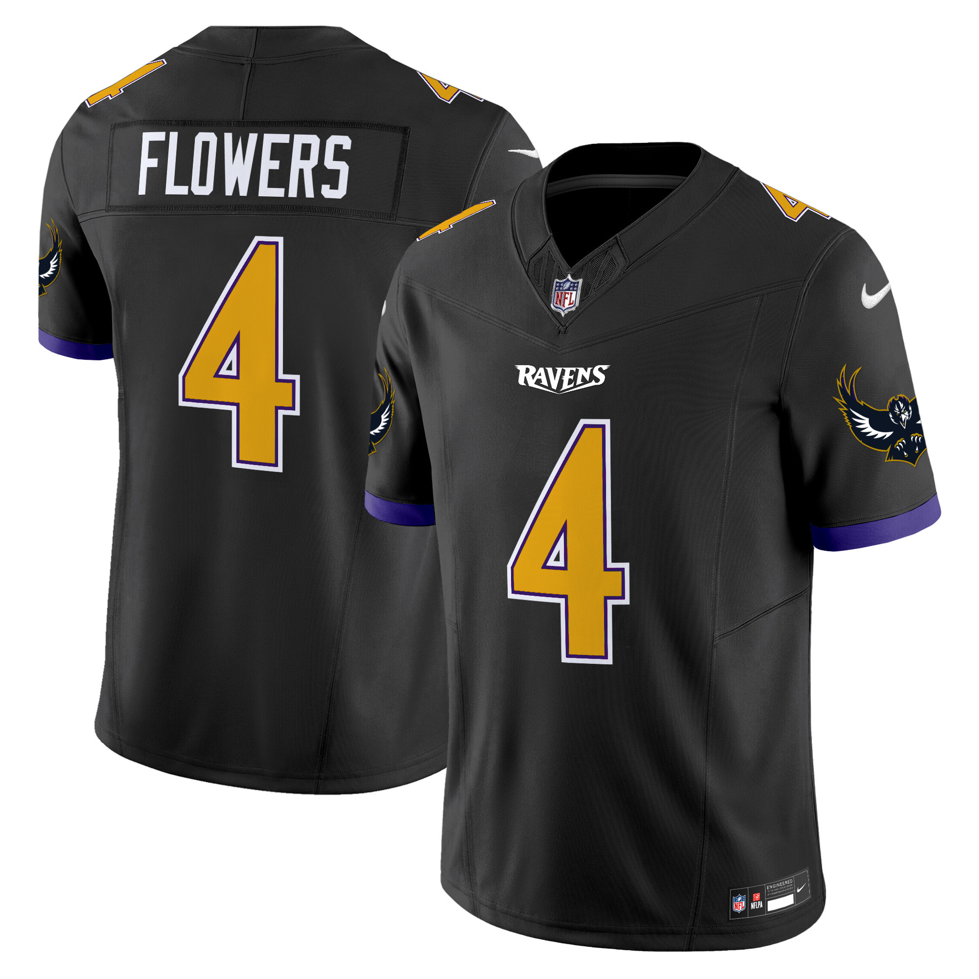 Men's Zay Flowers Baltimore Ravens Special Vapor Limited Black Jersey - All Stitched