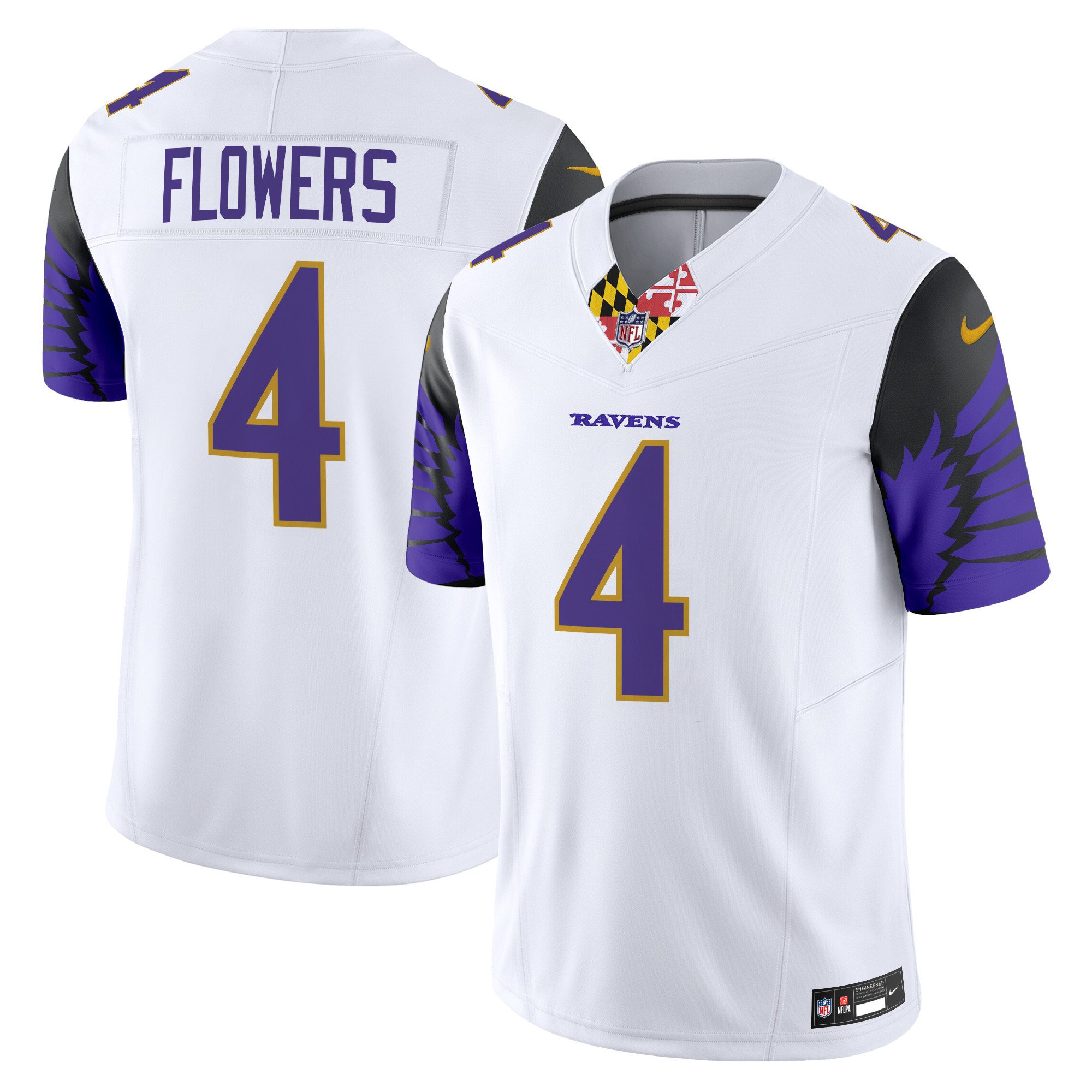 Men's Zay Flowers Baltimore Ravens Special Vapor Limited White Jersey - All Stitched