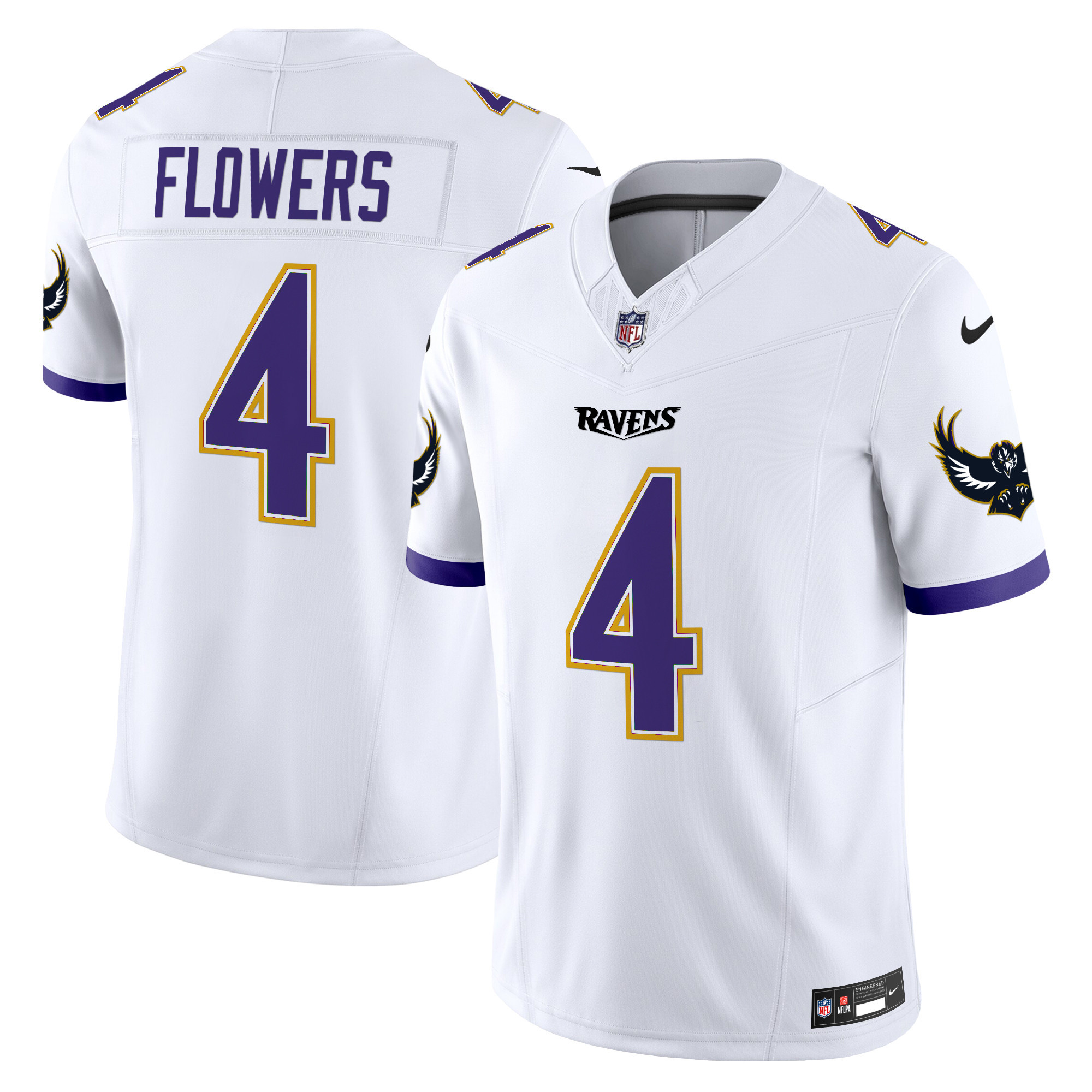 Men's Zay Flowers Baltimore Ravens Special Vapor Limited White Jersey - All Stitched