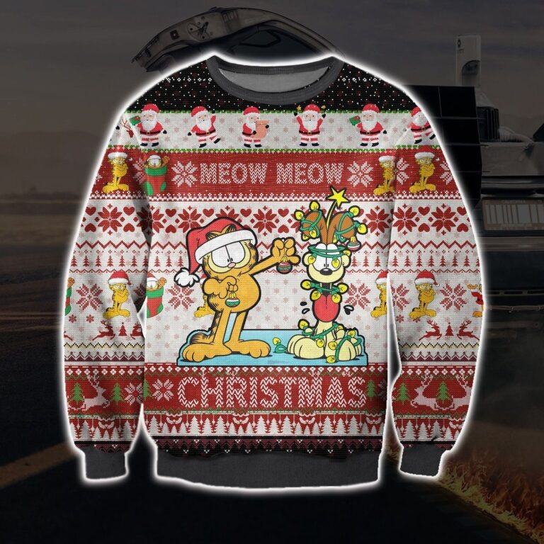 Meow Meow Anime Cat Christmas Sweater