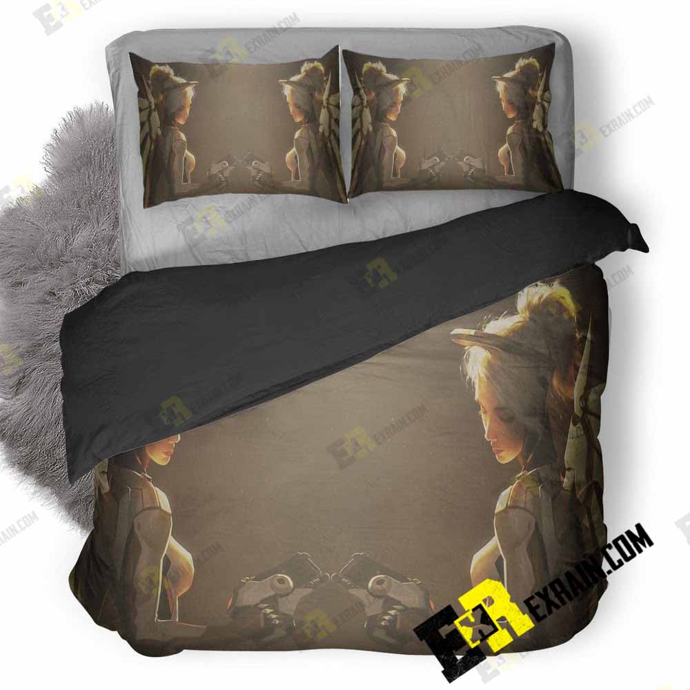 Mercy Overwatch Anime Girl Kg 3D Customized Duvet Cover Bedding Set