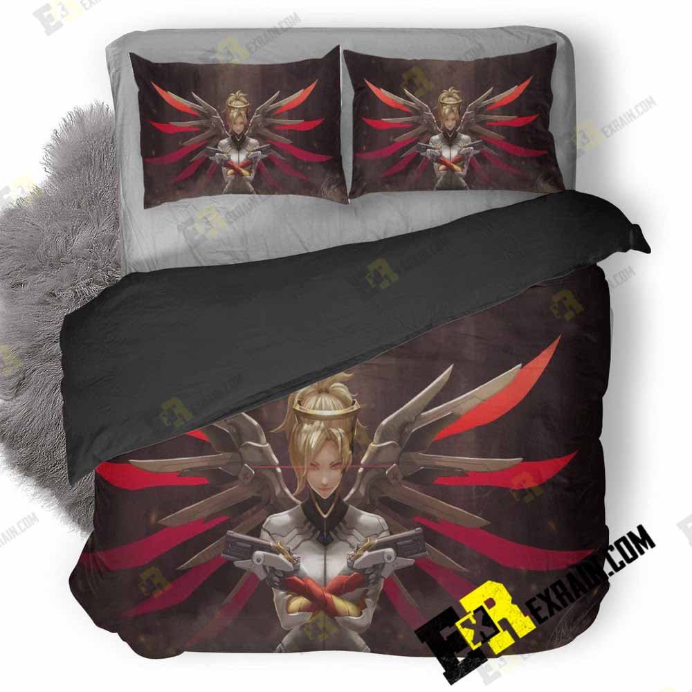 Mercy Overwatch Art 3E 3D Customized Duvet Cover Bedding Set