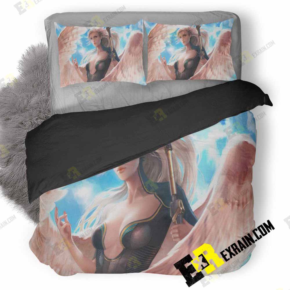 Mercy Overwatch Beautiful Artwork Qu 3D Customized Duvet Cover Bedding Set