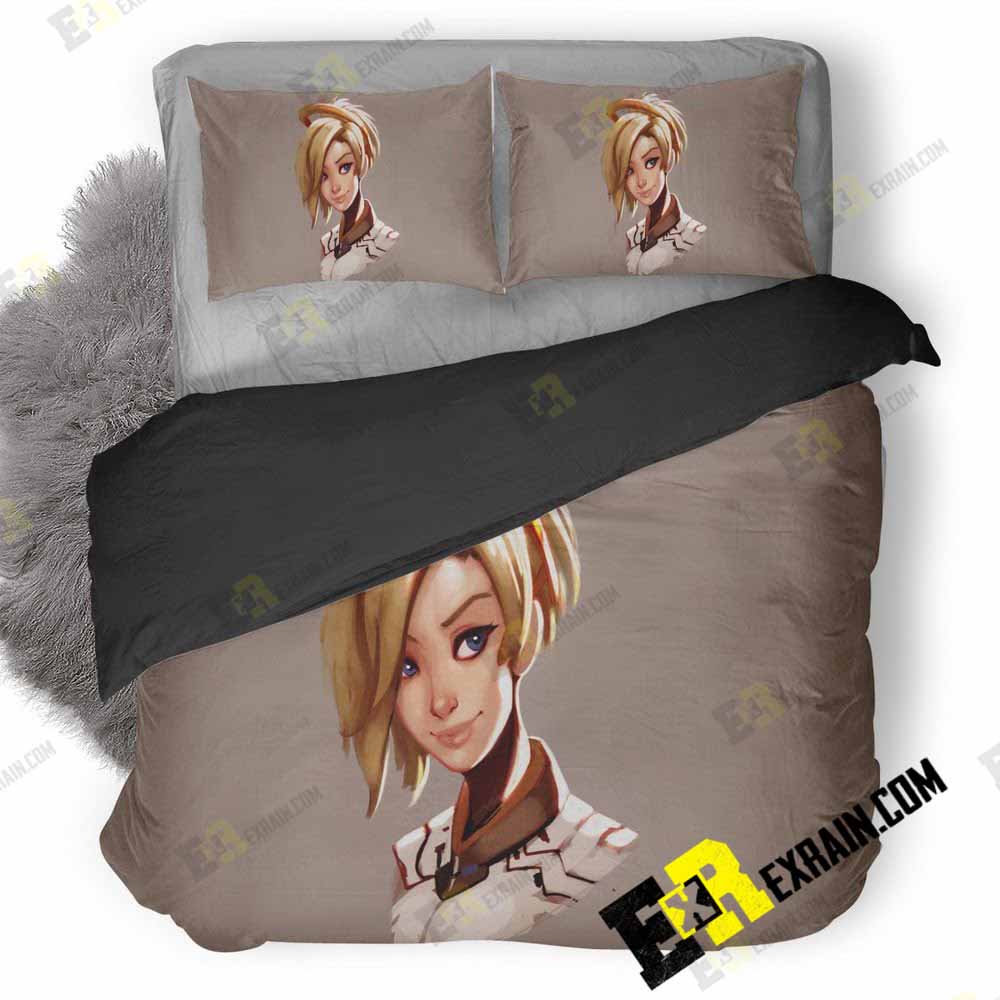 Mercy Overwatch Fan Art Hd 68 3D Customized Duvet Cover Bedding Set