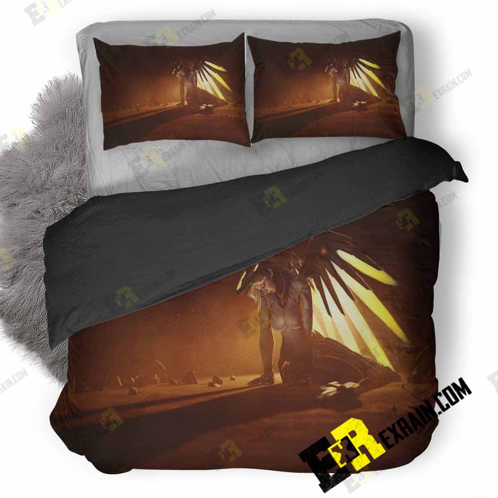 Mercy Overwatch Fan Art On 3D Customized Duvet Cover Bedding Set