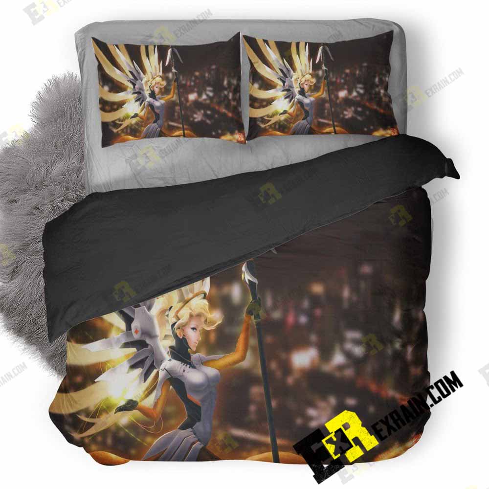 Mercy Overwatch Fanart 3D Customized Duvet Cover Bedding Set