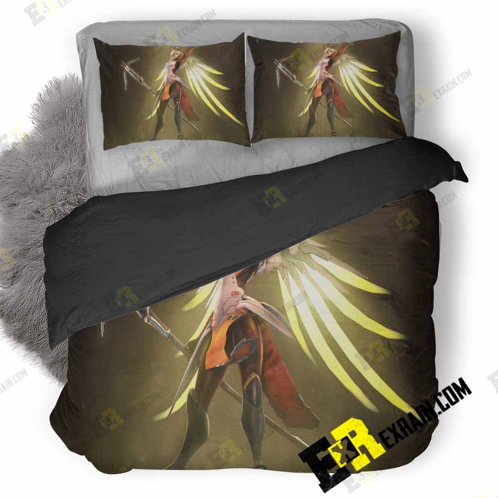 Mercy Overwatch Fanart Of 3D Customized Duvet Cover Bedding Set
