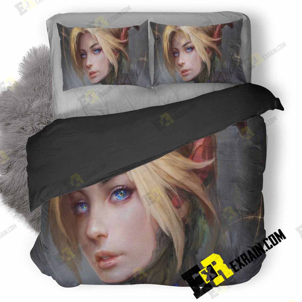 Mercy Overwatch Fantasy Artworks Vz 3D Customized Duvet Cover Bedding Set