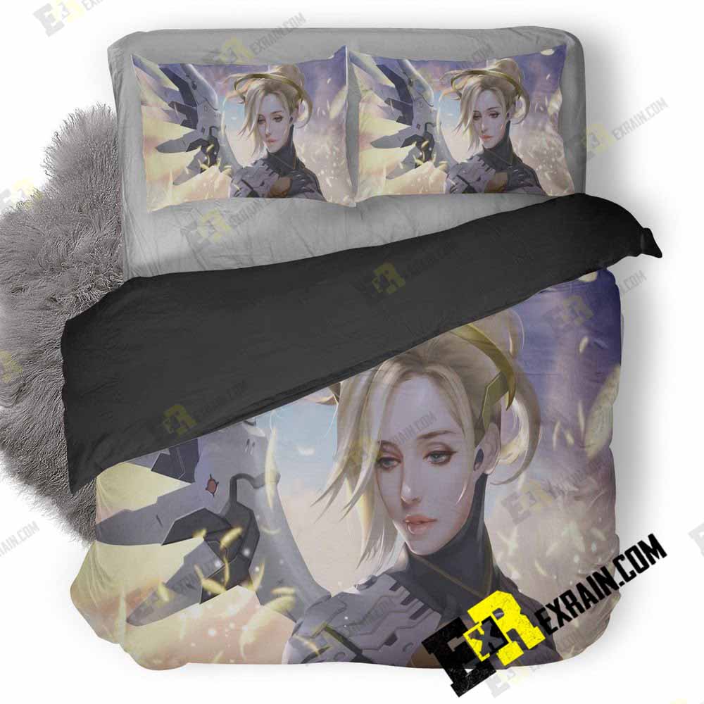 Mercy Overwatch Game Artwork V3 3D Customized Duvet Cover Bedding Set