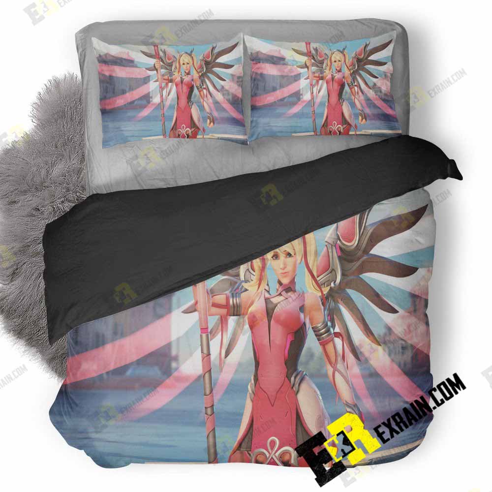 Mercy Overwatch Pink Mercy Skin Db 3D Customized Duvet Cover Bedding Set