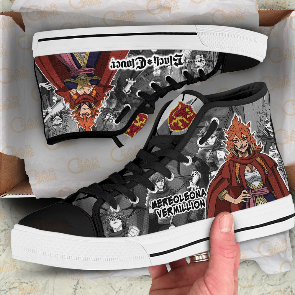 Mereoleona Vermillion High Top Shoes Custom Black Clover Anime Sneakers