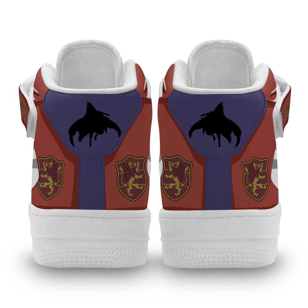 Mereoleona Vermillion Sneakers Air Mid Custom Black Clover Anime Shoes