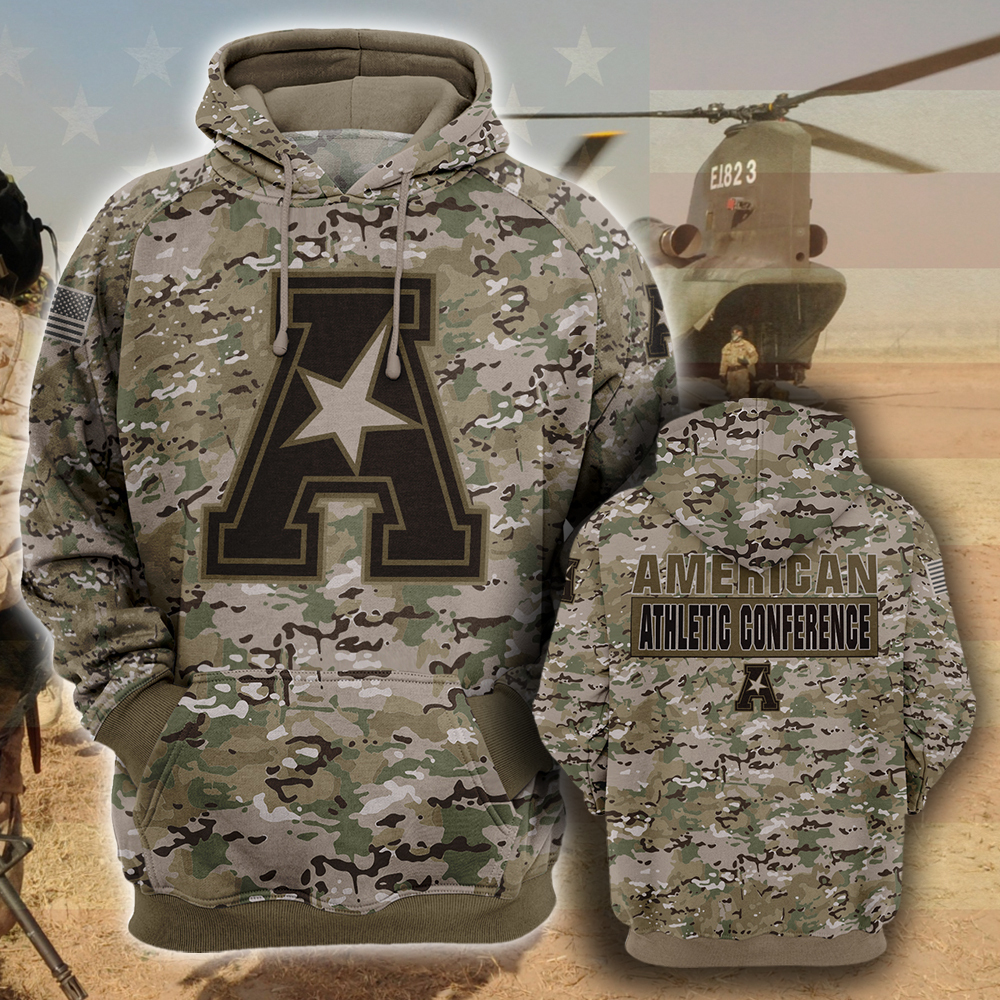 merican Athletic Conference All Over Prints 3D Hoodie – Camo Style