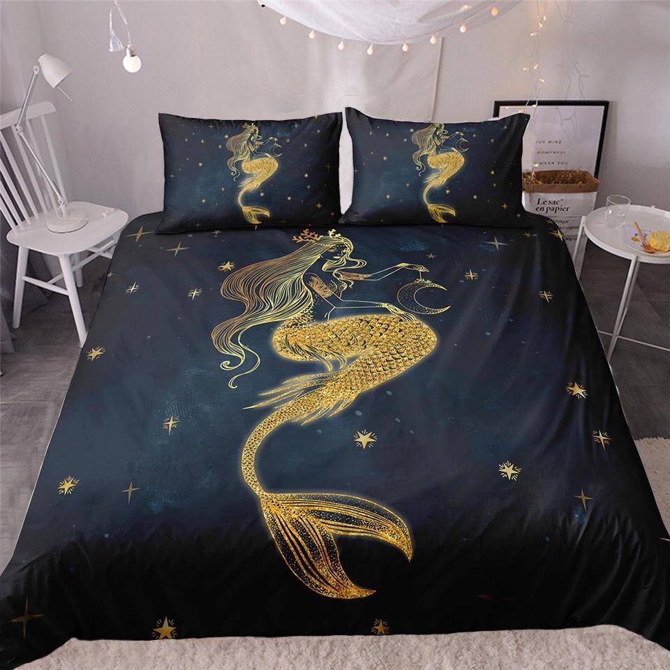 Mermaid 3D Customized Duvet Cover Bedding Set