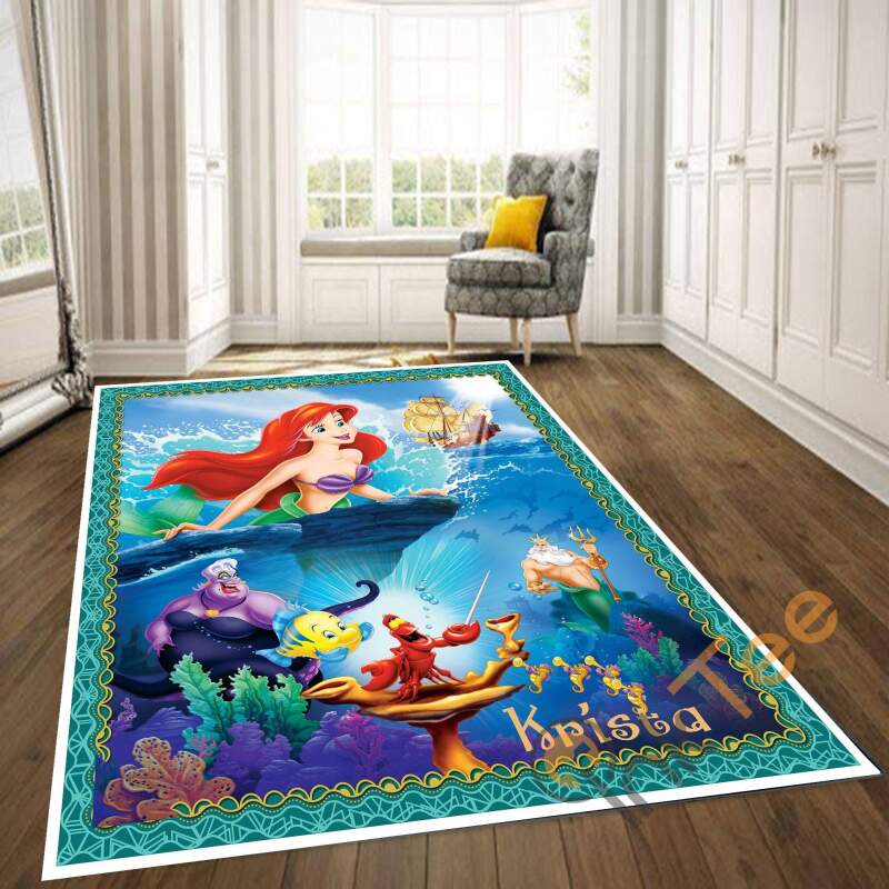 Mermaid Disney Little Ursula Living Room Bedroom Lover Cozy Rectangle Rug