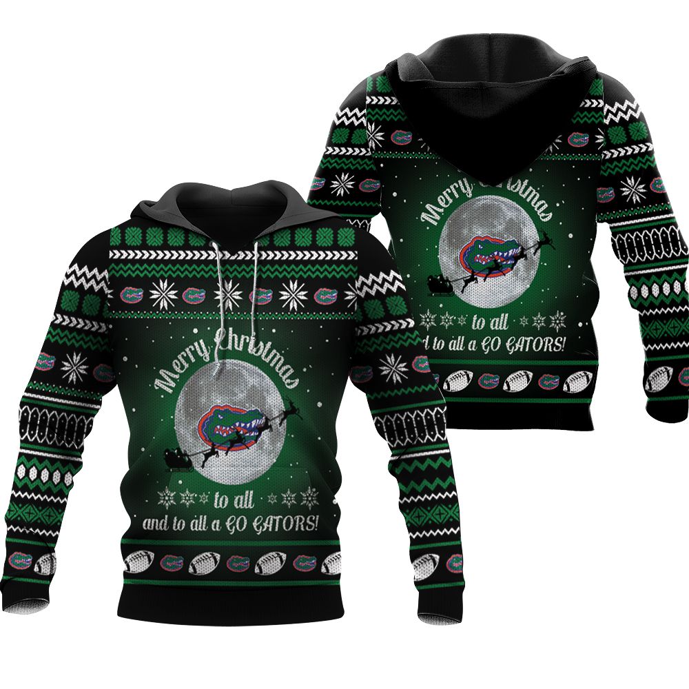 merry christmas Florida Gators to all and to all a go Gators christmas printed 3D Hoodie