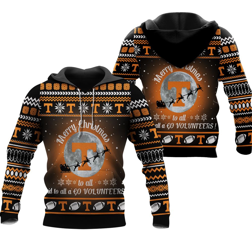 merry christmas Tennessee Volunteers to all and to all a go Volunteers christmas printed 3D Hoodie