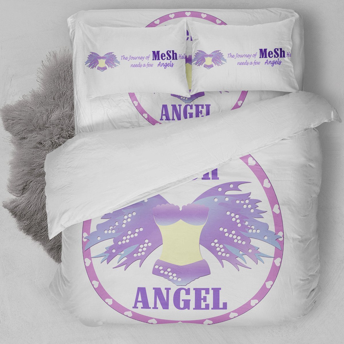 Mesh Angel Duvet Cover Bedding Set