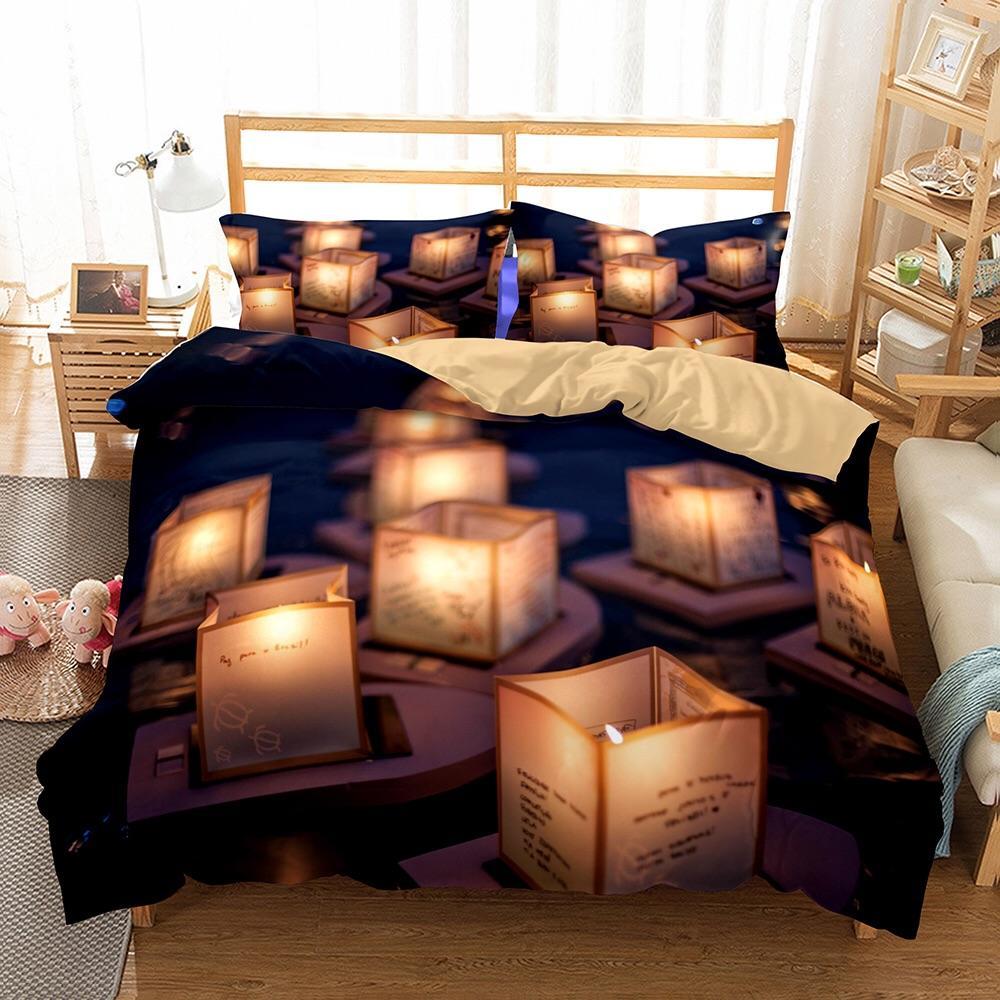 Messages On The Floating Lanterns 3D Customized Duvet Cover Bedding Set