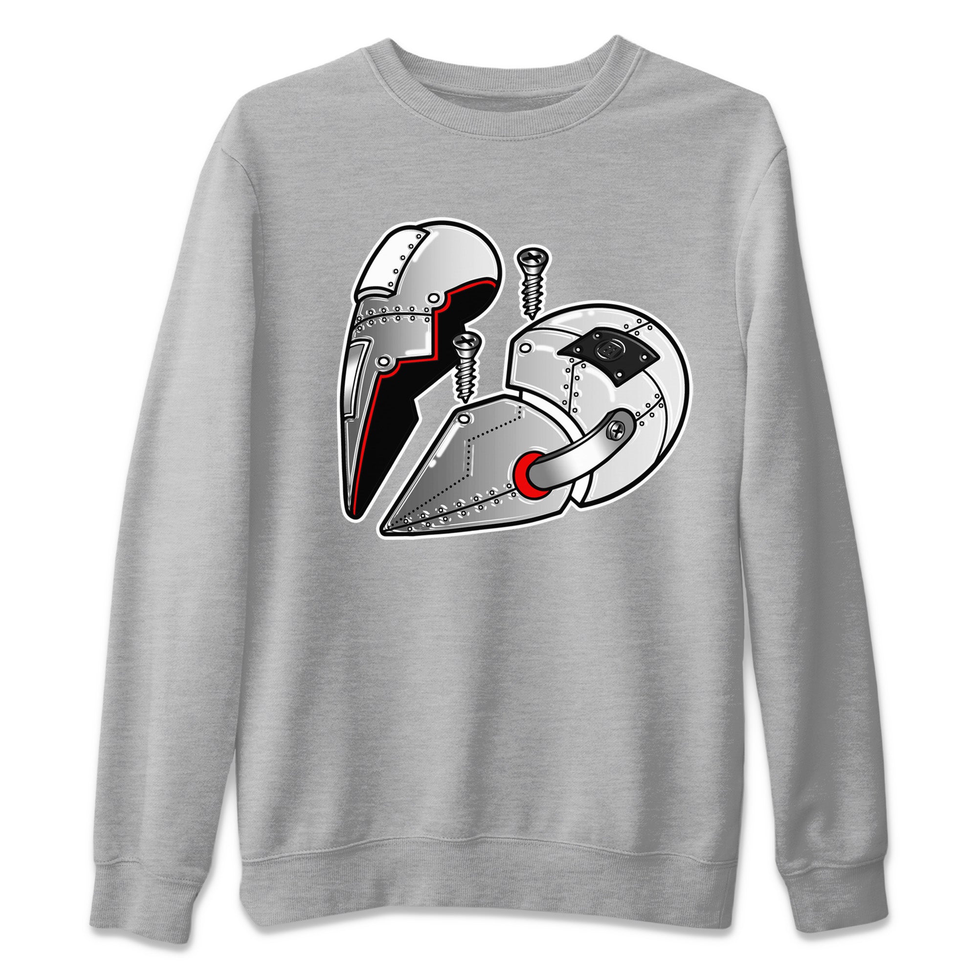 Metal Heart Unisex Sweater – Air Jordan 14 Metallic Silver, Sneakers Matching Sweater