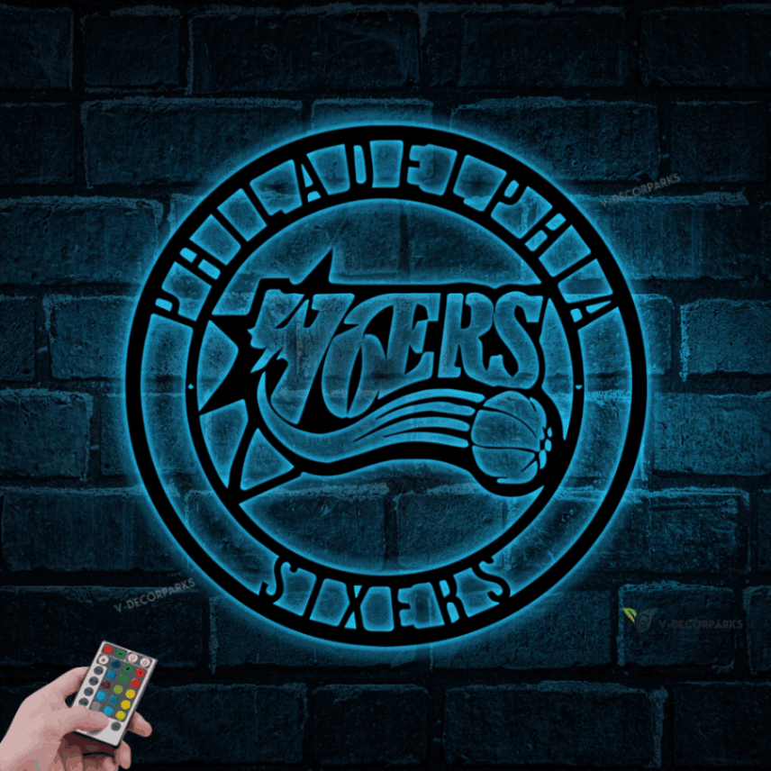 Metal Philadelphia 76ers Led Lights Sign, Philadelphia 76ers Sign, Philadelphia 76ers Decor, Philadelphia Sixers Sign, Sixers Sign, Sixers Wall Art