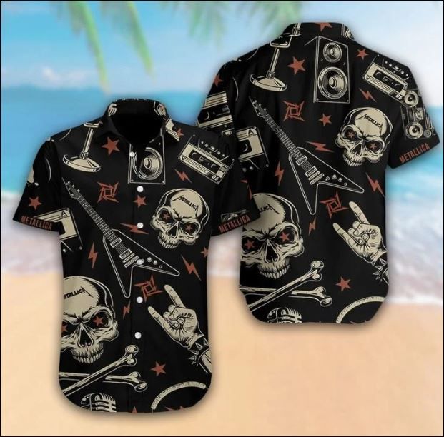 Metallica Black Skull Hawaiian Shirt